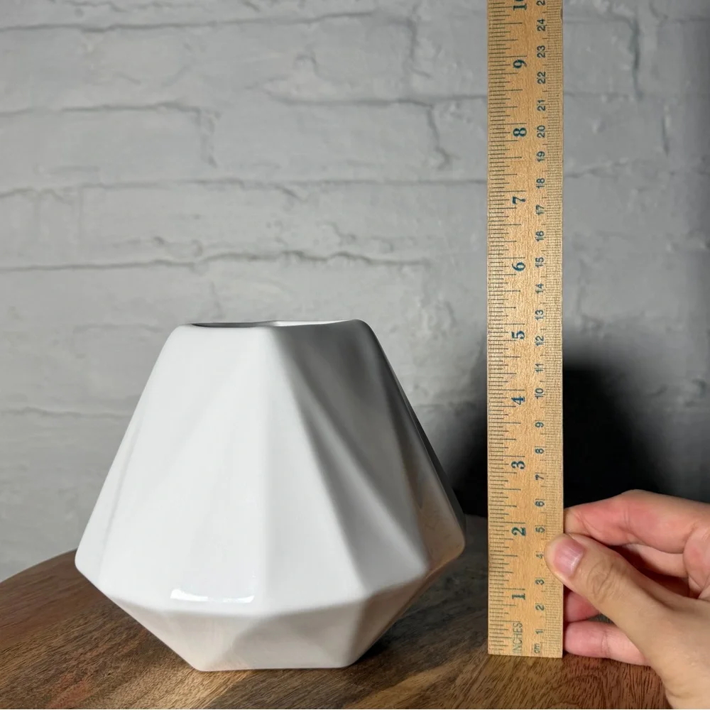 West Elm Geometric White Porcelain Vase